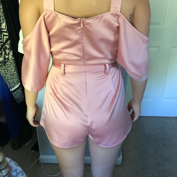 Pink satin romper (rose gold) - Picture 4 of 5